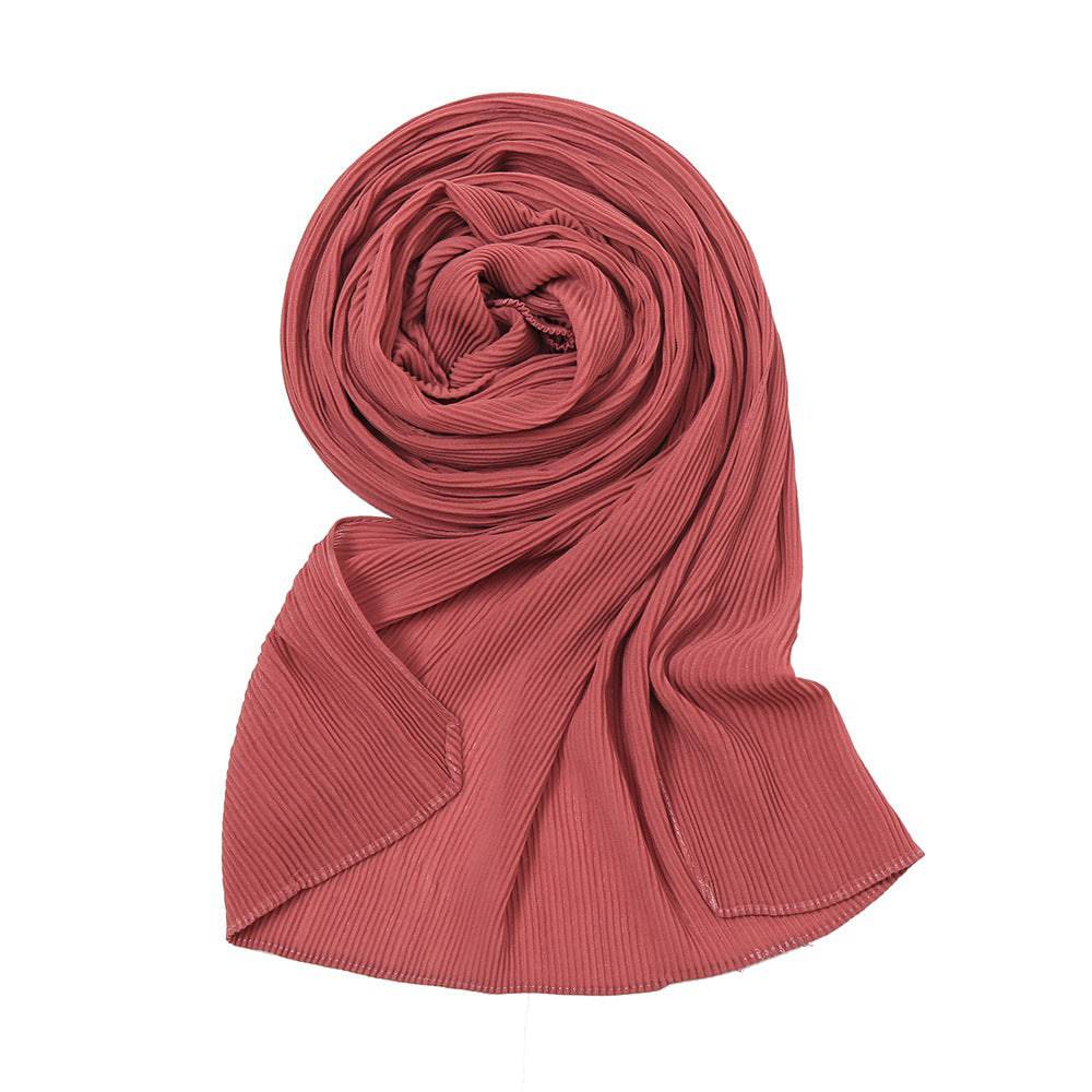 Pearl Chiffon Pleated Scarf Women's Sunscreen Shawl - Xmaker