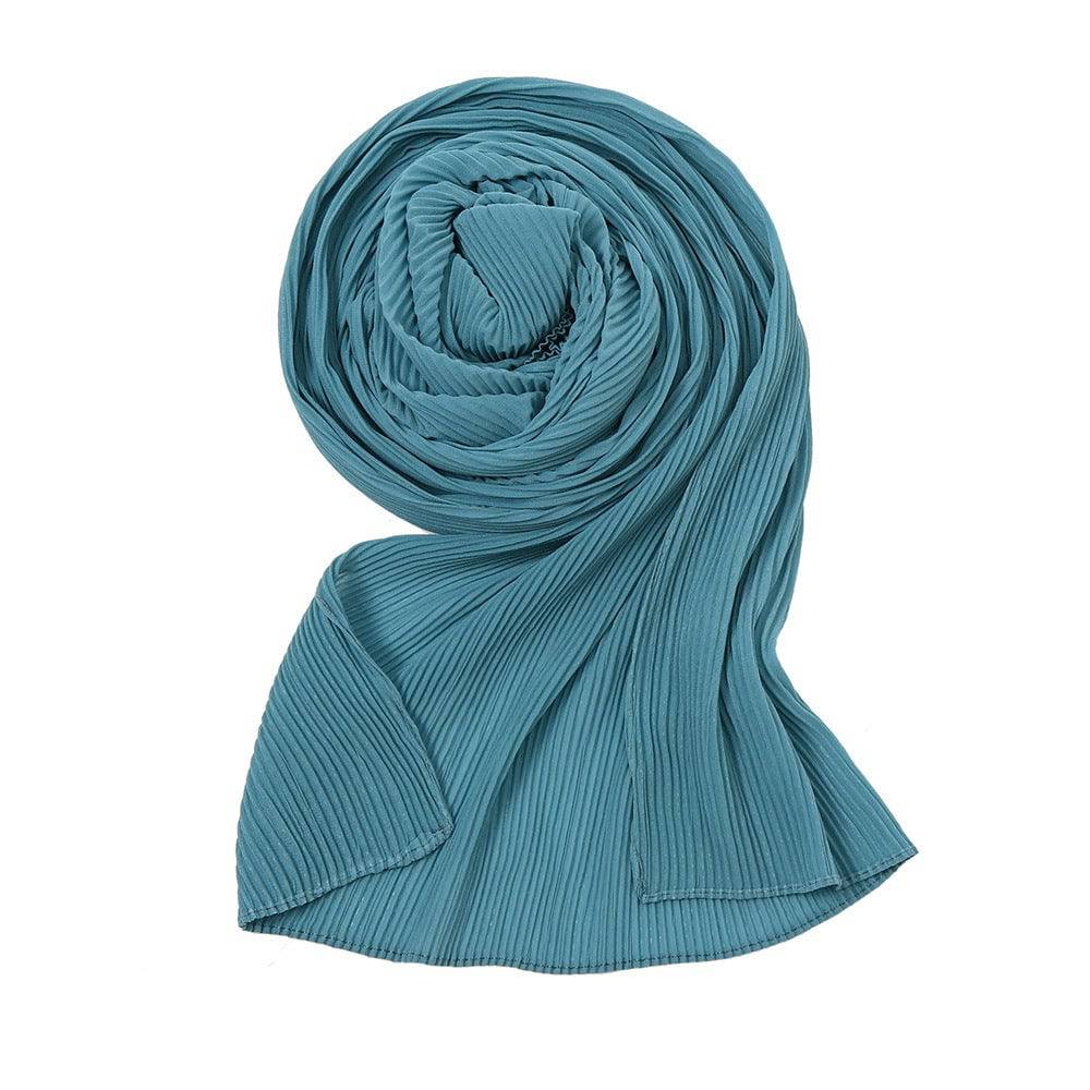 Pearl Chiffon Pleated Scarf Women's Sunscreen Shawl - Xmaker