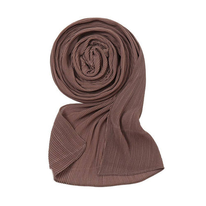 Pearl Chiffon Pleated Scarf Women's Sunscreen Shawl - Xmaker