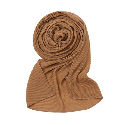 Pearl Chiffon Pleated Scarf Women's Sunscreen Shawl - Xmaker