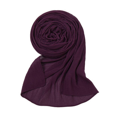 Pearl Chiffon Pleated Scarf Women's Sunscreen Shawl - Xmaker