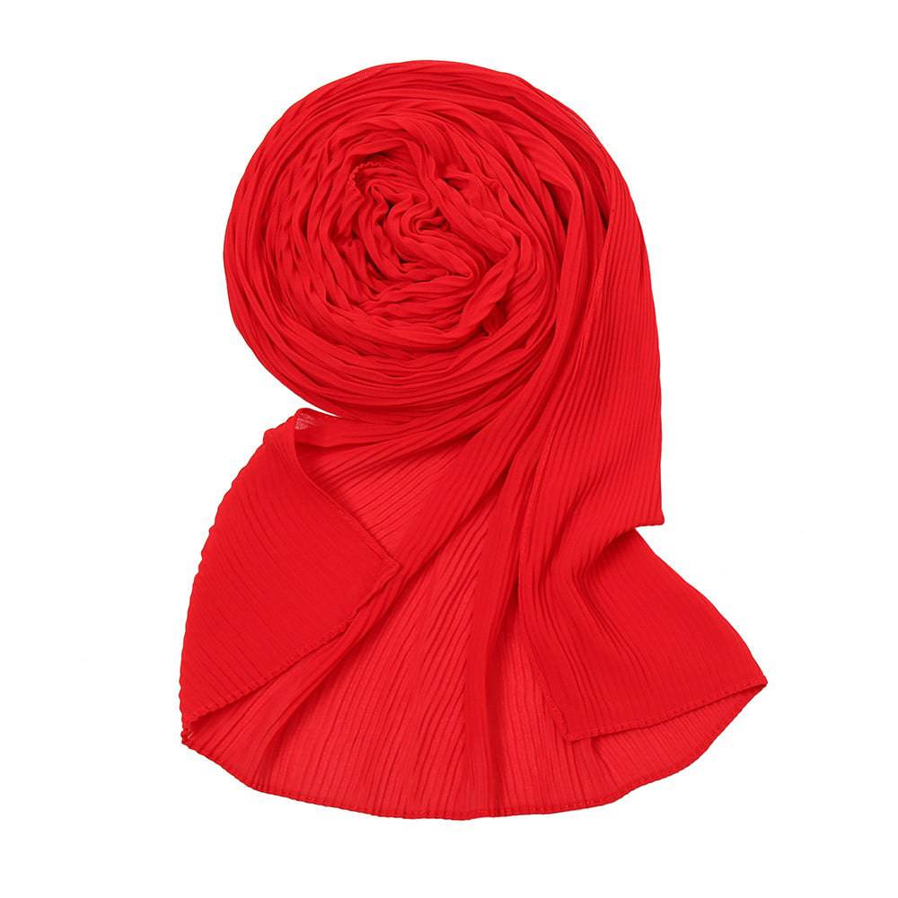 Pearl Chiffon Pleated Scarf Women's Sunscreen Shawl - Xmaker