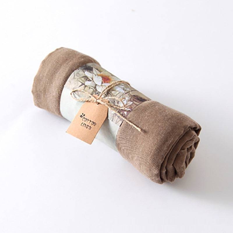 Solid Color Cotton And Linen Thin Scarf - Xmaker