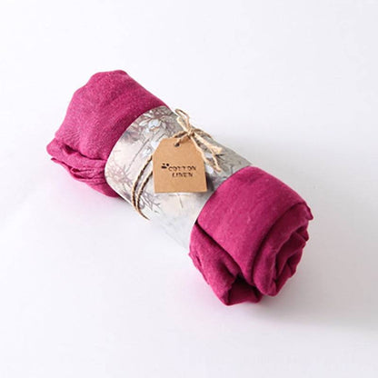 Solid Color Cotton And Linen Thin Scarf - Xmaker