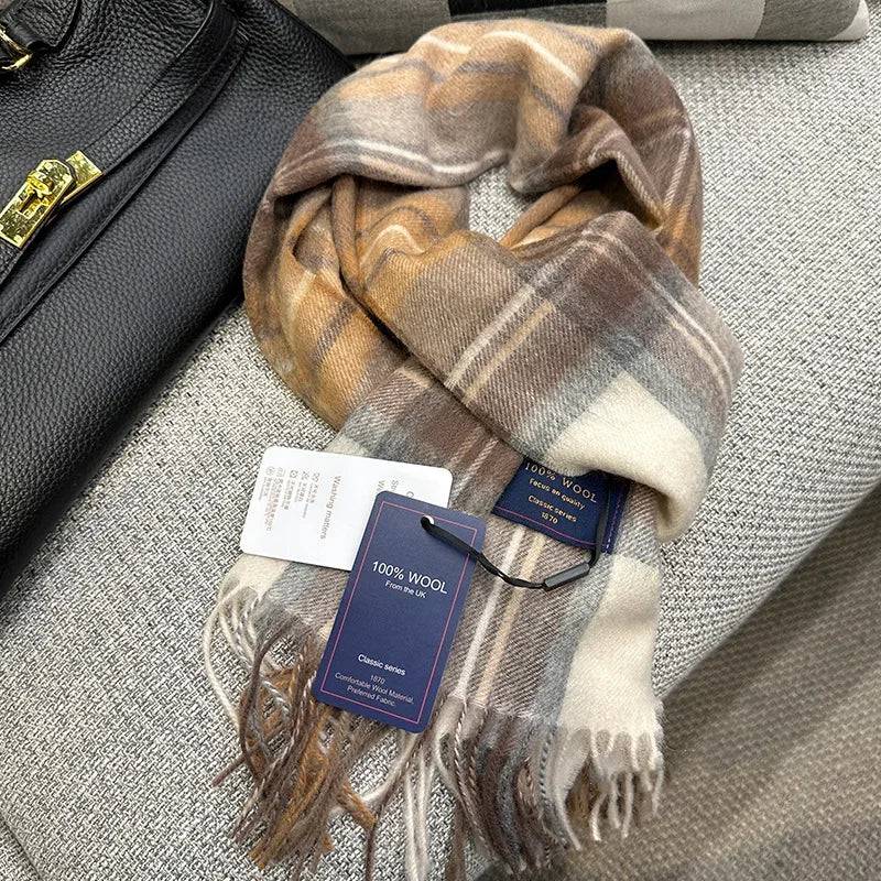 British Classic Wool Plaid Scarf - Xmaker