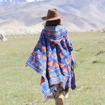 Ethnic Style Desert Seaside Photograph Cloak Scarf - Xmaker