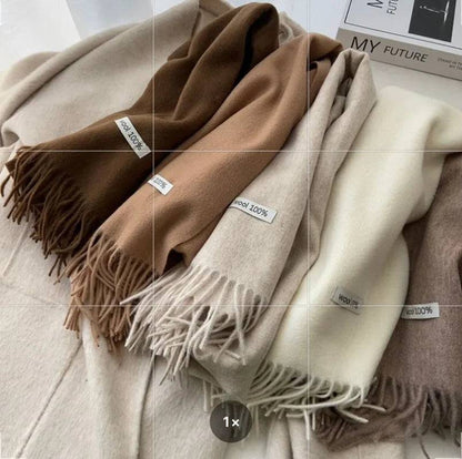 Wool Scarf Tassel Shawl  Cashmere Scarf Wrap - Xmaker