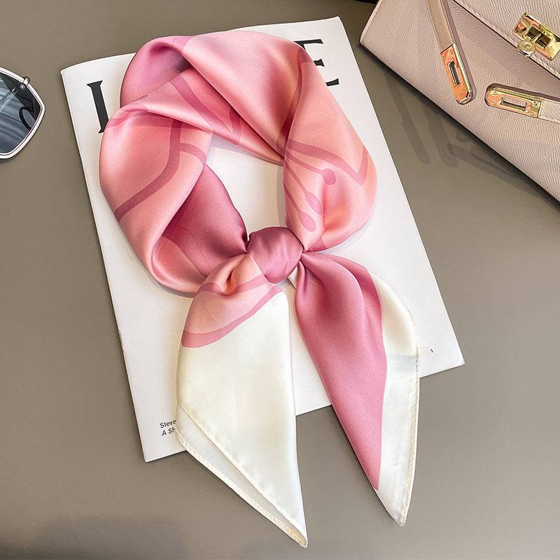 Women's Flowers Decorative Shirt Thin Scarf Headscarf - Xmaker