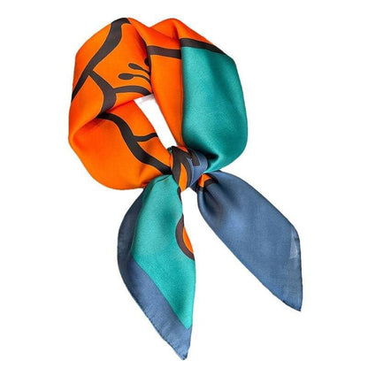 Women's Flowers Decorative Shirt Thin Scarf Headscarf - Xmaker