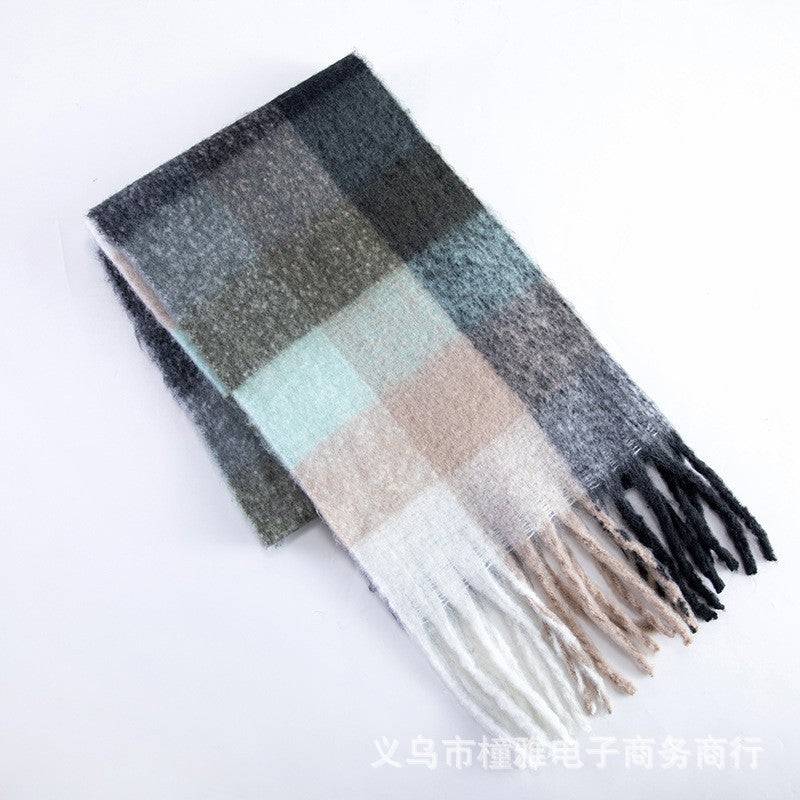 Thick Mohair Fluffy Scarf Warm Plush Scarf For Women - Xmaker