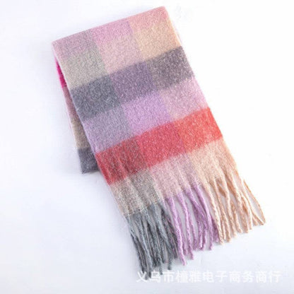 Thick Mohair Fluffy Scarf Warm Plush Scarf For Women - Xmaker