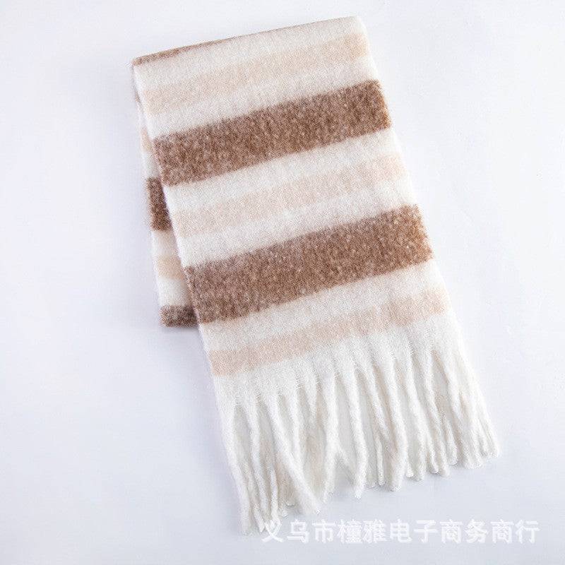 Thick Mohair Fluffy Scarf Warm Plush Scarf For Women - Xmaker