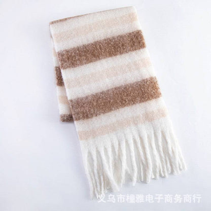 Thick Mohair Fluffy Scarf Warm Plush Scarf For Women - Xmaker