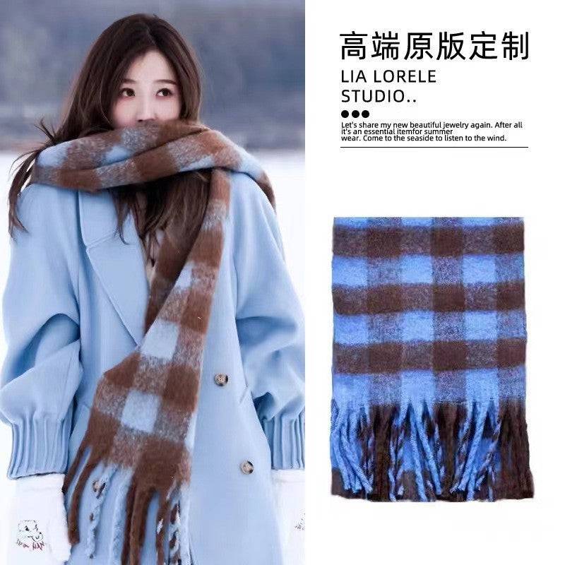 Thick Mohair Fluffy Scarf Warm Plush Scarf For Women - Xmaker