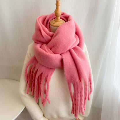 Thick Mohair Fluffy Scarf Warm Plush Scarf For Women - Xmaker