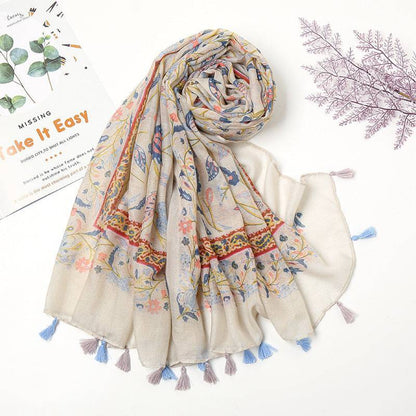 Retro Patchwork Bohemian Printed Cashew Scarf - Xmaker