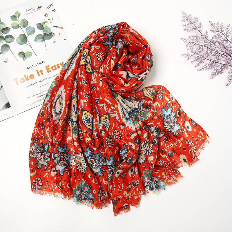 Retro Patchwork Bohemian Printed Cashew Scarf - Xmaker