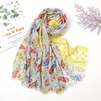 Retro Patchwork Bohemian Printed Cashew Scarf - Xmaker