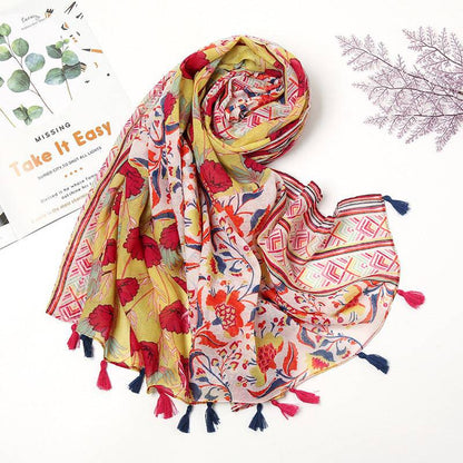 Retro Patchwork Bohemian Printed Cashew Scarf - Xmaker