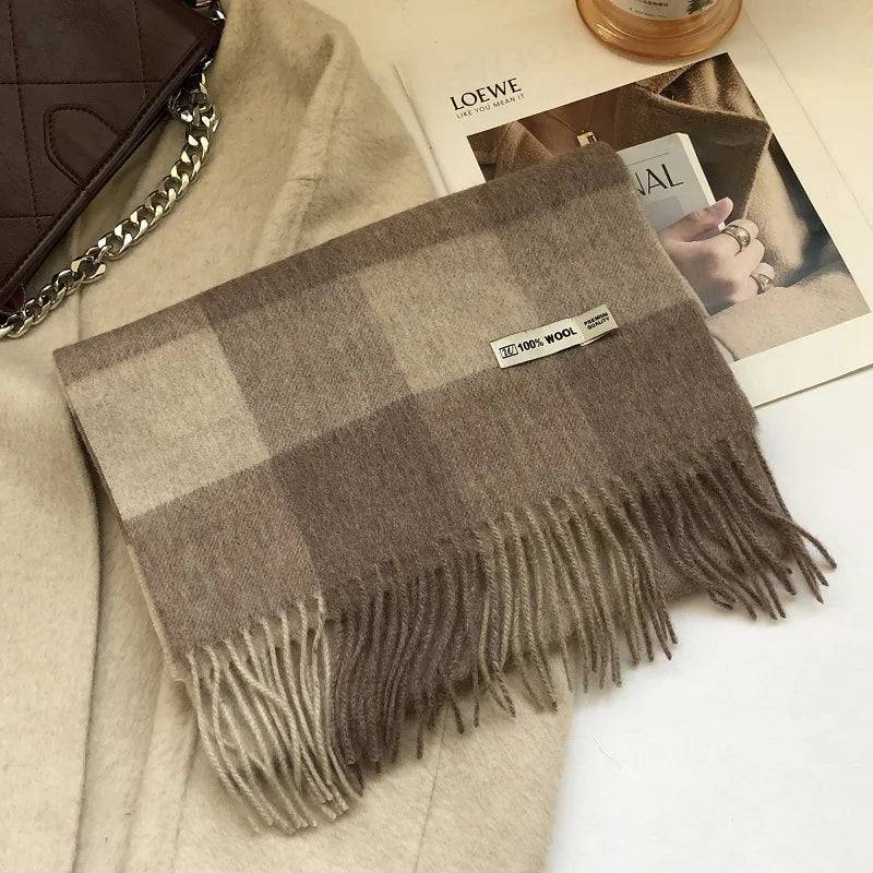 Chic Classic Plaid Cashmere Scarf Wool Thermal - Xmaker