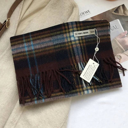 Chic Classic Plaid Cashmere Scarf Wool Thermal - Xmaker