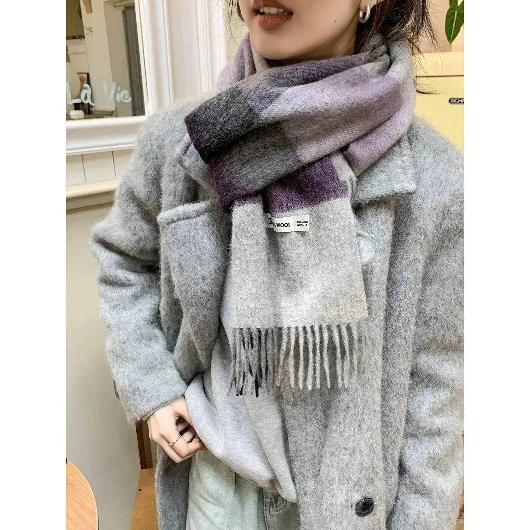 Chic Classic Plaid Cashmere Scarf Wool Thermal - Xmaker