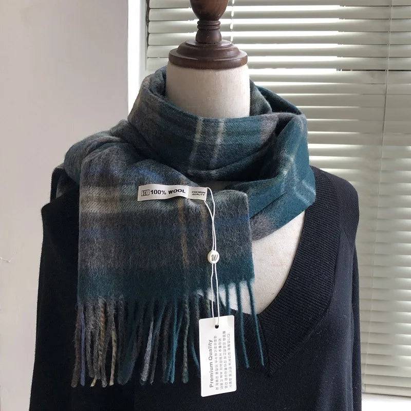 Chic Classic Plaid Cashmere Scarf Wool Thermal - Xmaker