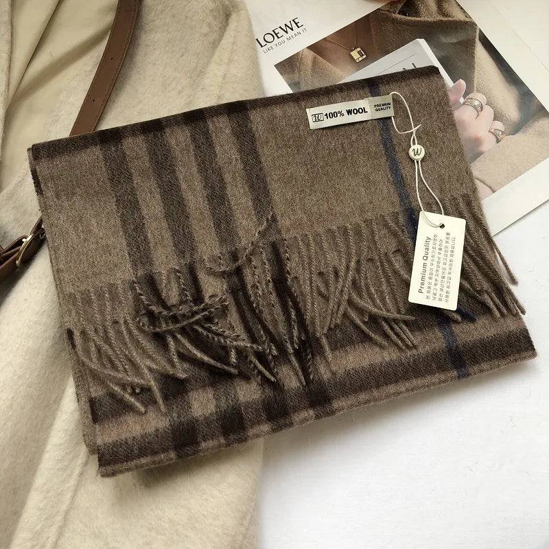 Chic Classic Plaid Cashmere Scarf Wool Thermal - Xmaker