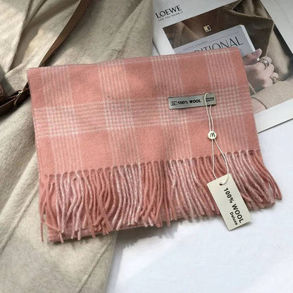 Chic Classic Plaid Cashmere Scarf Wool Thermal - Xmaker