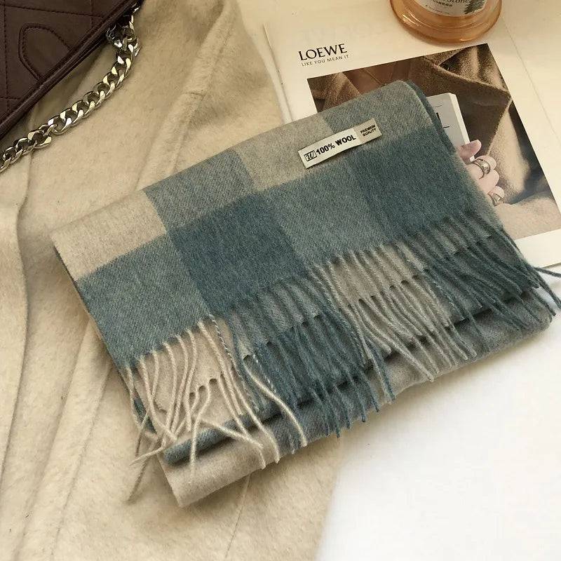 Chic Classic Plaid Cashmere Scarf Wool Thermal - Xmaker