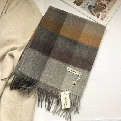 Chic Classic Plaid Cashmere Scarf Wool Thermal - Xmaker