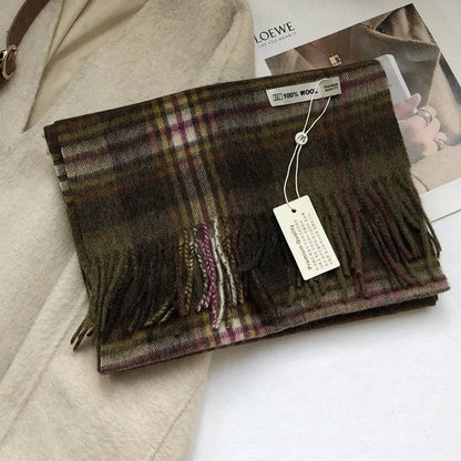 Chic Classic Plaid Cashmere Scarf Wool Thermal - Xmaker