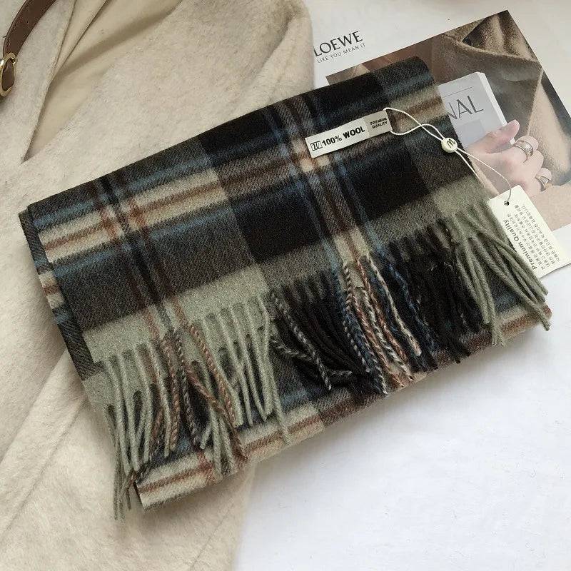 Chic Classic Plaid Cashmere Scarf Wool Thermal - Xmaker