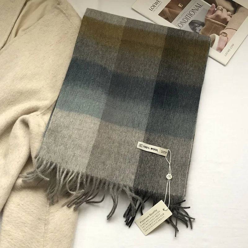 Chic Classic Plaid Cashmere Scarf Wool Thermal - Xmaker