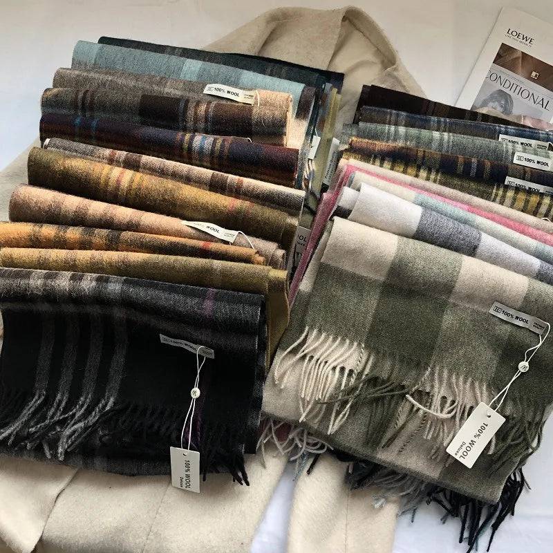 Chic Classic Plaid Cashmere Scarf Wool Thermal - Xmaker