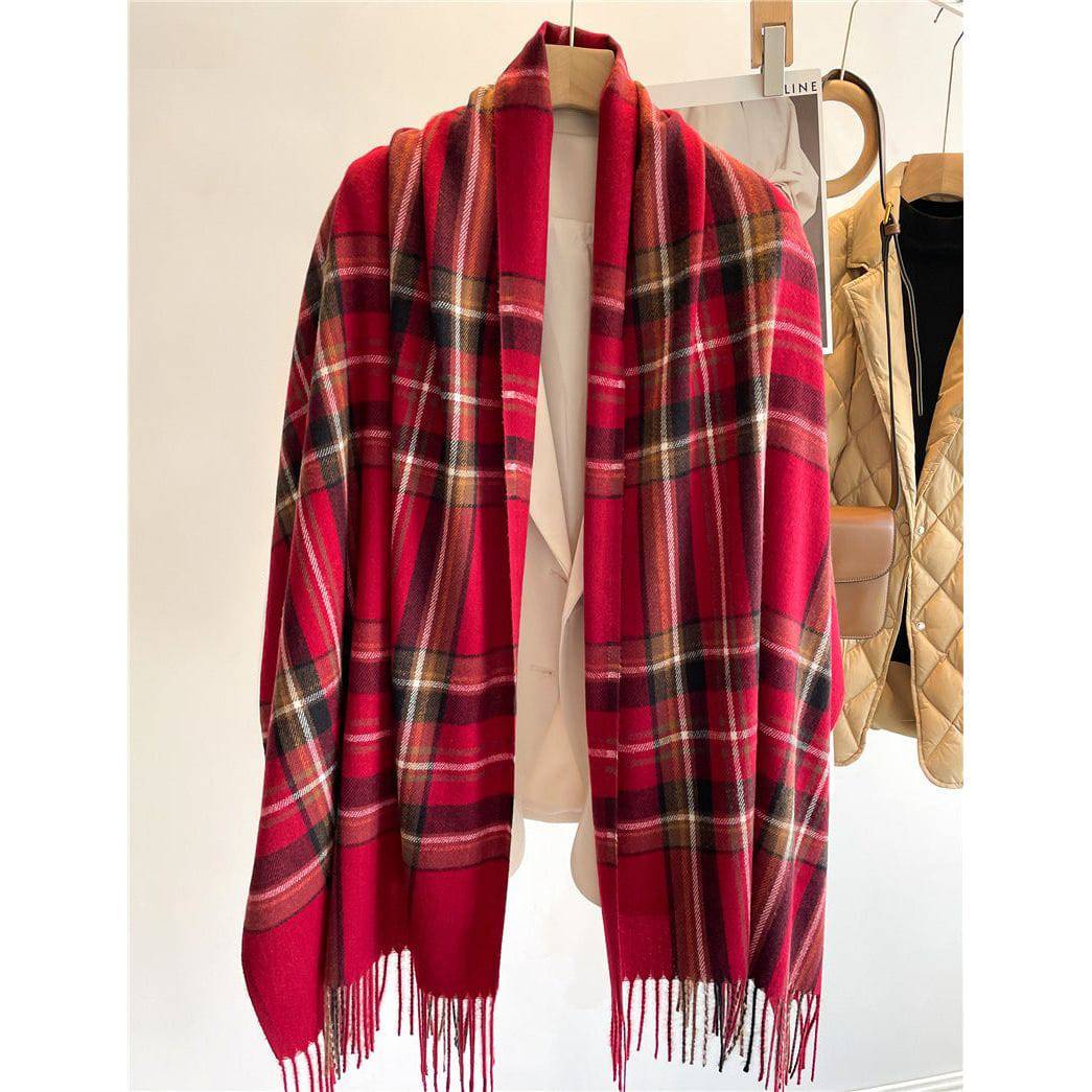 Cashmere Faux Cashmere Scarf Winter Plaid All Match - Xmaker