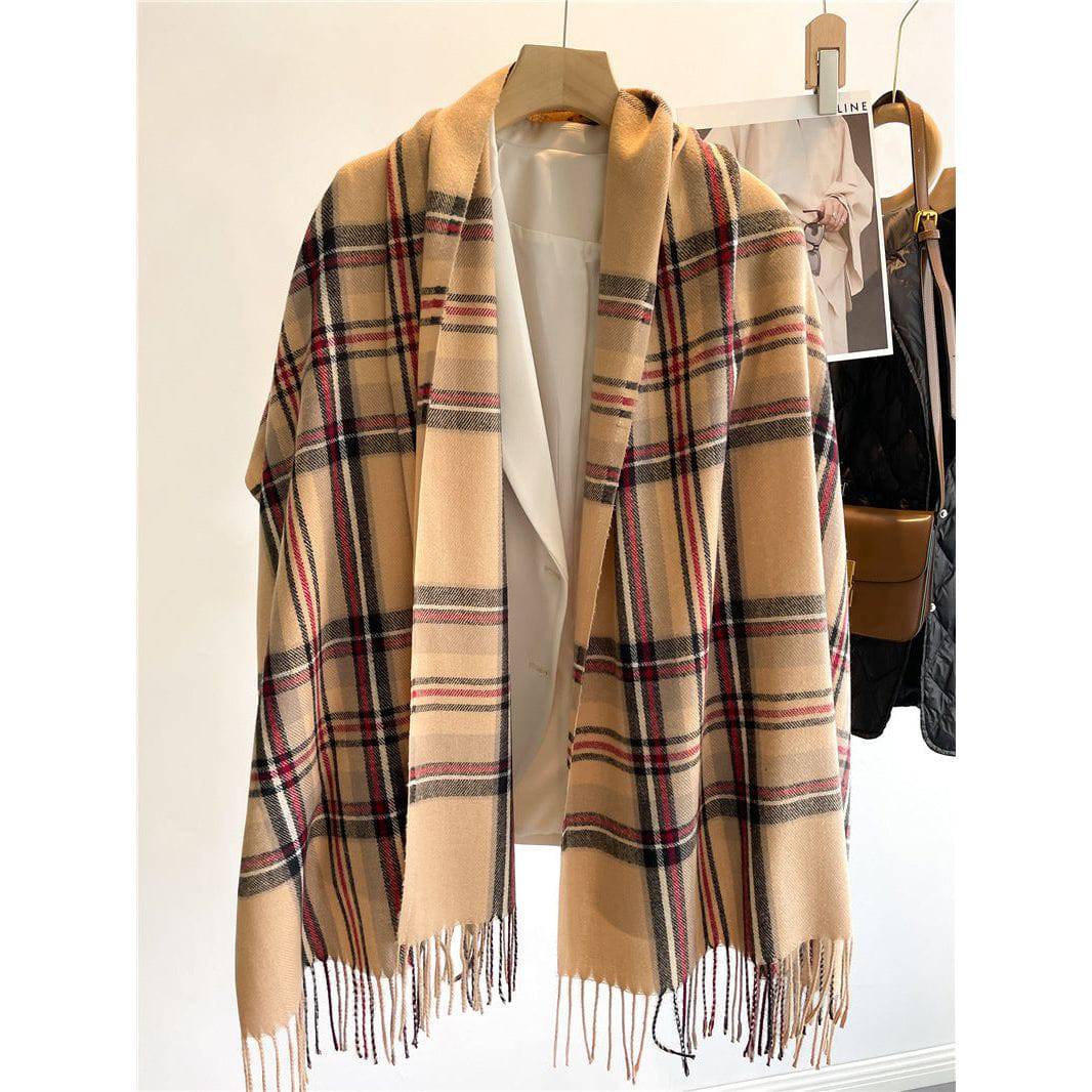 Cashmere Faux Cashmere Scarf Winter Plaid All Match - Xmaker