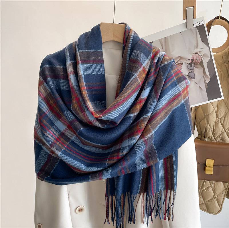 Cashmere Faux Cashmere Scarf Winter Plaid All Match - Xmaker