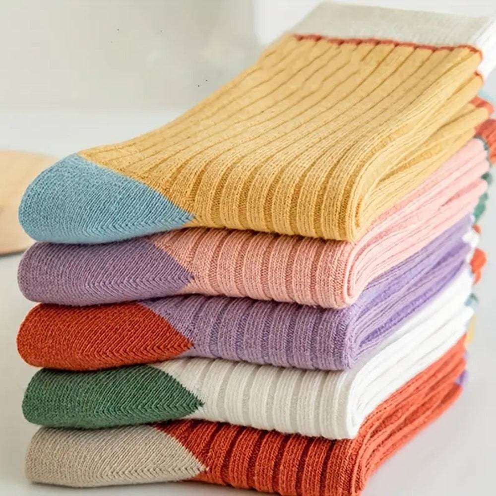 Candy Color Matching Striped Socks-Xmaker