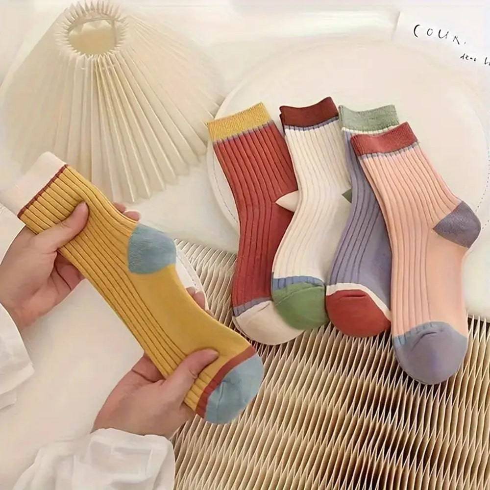 Candy Color Matching Striped Socks-Xmaker