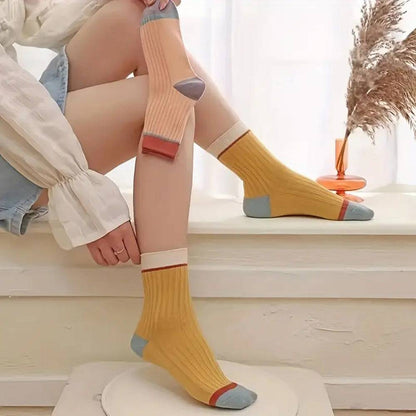 Candy Color Matching Striped Socks-Xmaker