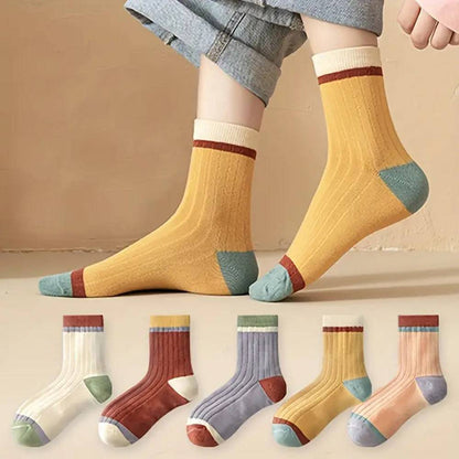 Candy Color Matching Striped Socks-Xmaker