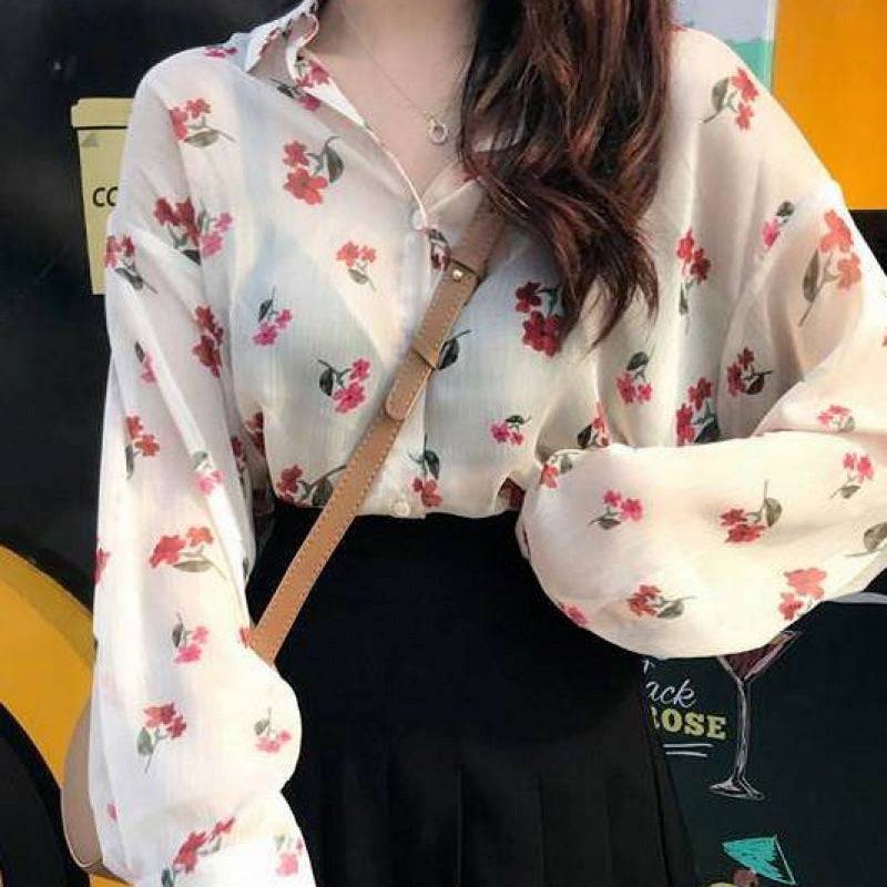 Women Floral Print Blouses - Xmaker