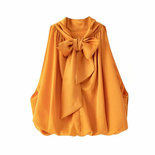 Blouses Orange Crop Ladies Shirt - Xmaker