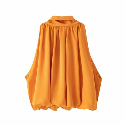 Blouses Orange Crop Ladies Shirt - Xmaker