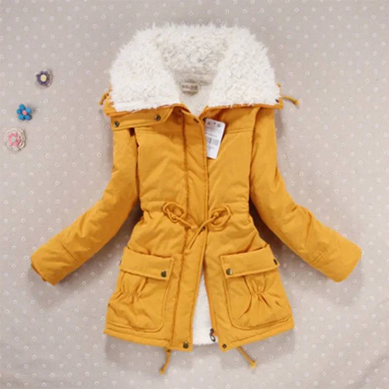 Women Winter Jackets Thicken Hooded Long Down Jacket Women Coats Slim Fit Hair Collar Cotton-padded Clothes Women Down Coats - Xmaker