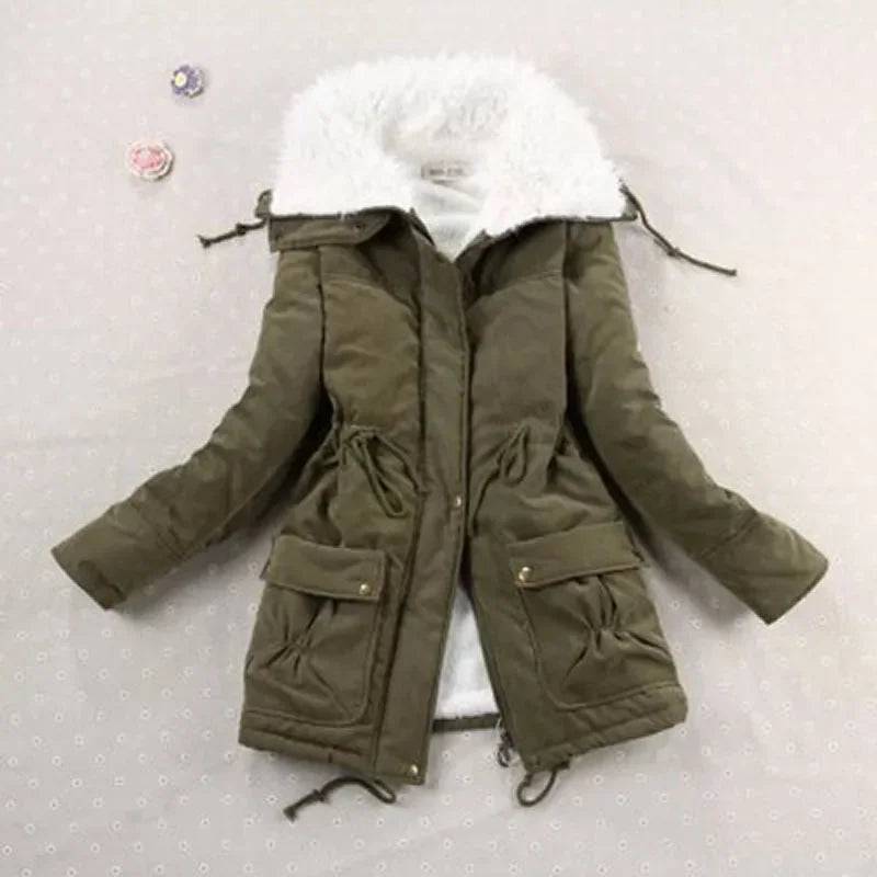 Women Winter Jackets Thicken Hooded Long Down Jacket Women Coats Slim Fit Hair Collar Cotton-padded Clothes Women Down Coats - Xmaker