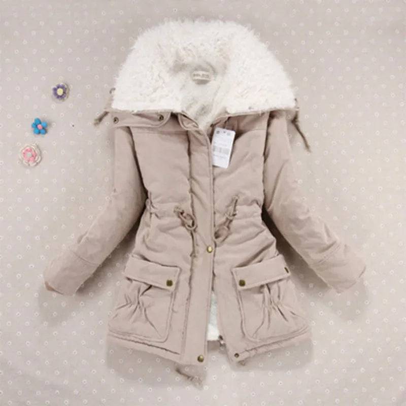 Women Winter Jackets Thicken Hooded Long Down Jacket Women Coats Slim Fit Hair Collar Cotton-padded Clothes Women Down Coats - Xmaker