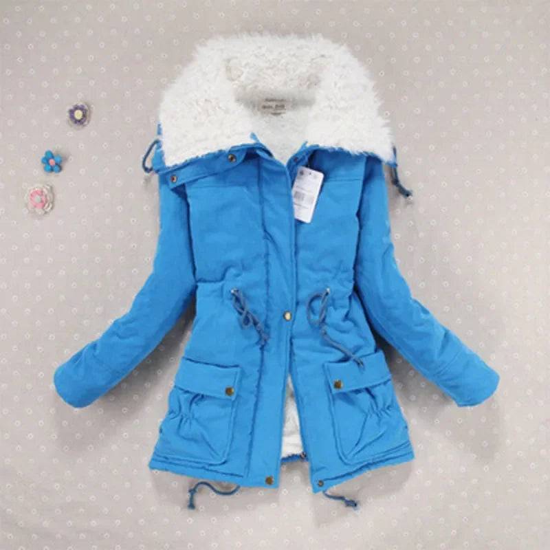 Women Winter Jackets Thicken Hooded Long Down Jacket Women Coats Slim Fit Hair Collar Cotton-padded Clothes Women Down Coats - Xmaker