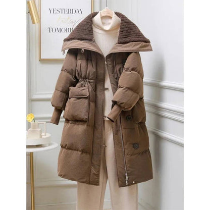 Winter Down Cotton Mid-length Jackets Coats - Xmaker